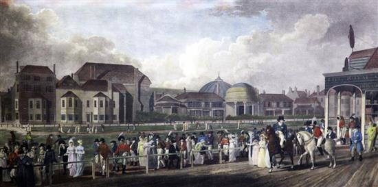 Mitan and Stadler after Cracklow and Craig A View of the Pavilion and Steyne at Brighton with the Promenade, 1806, 18 x 28in.